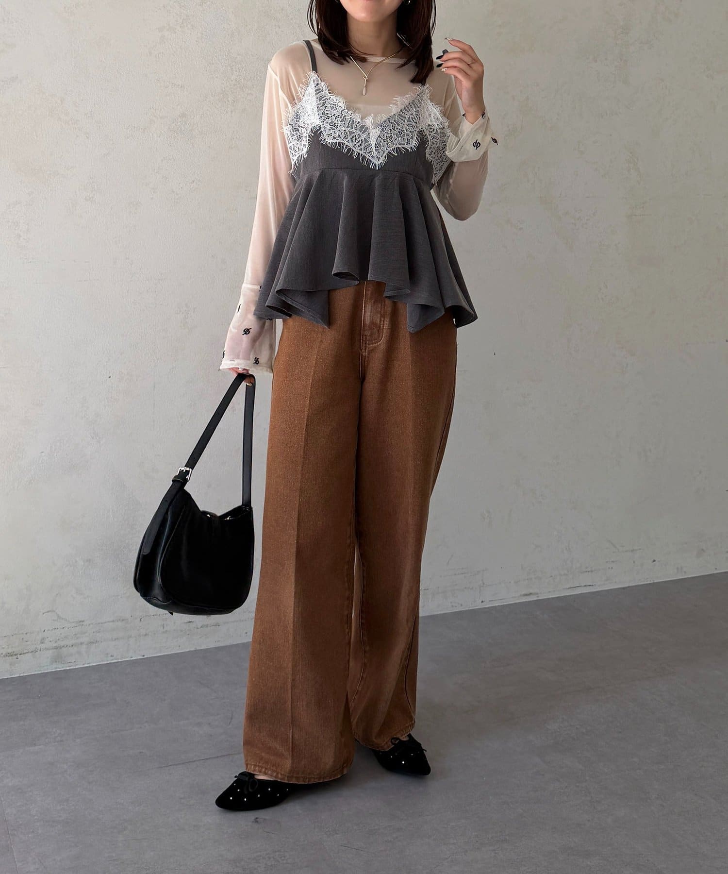 Thevon Lace-paneled frill bustier - Image 7