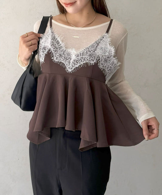 Thevon Lace-paneled frill bustier - Image 2