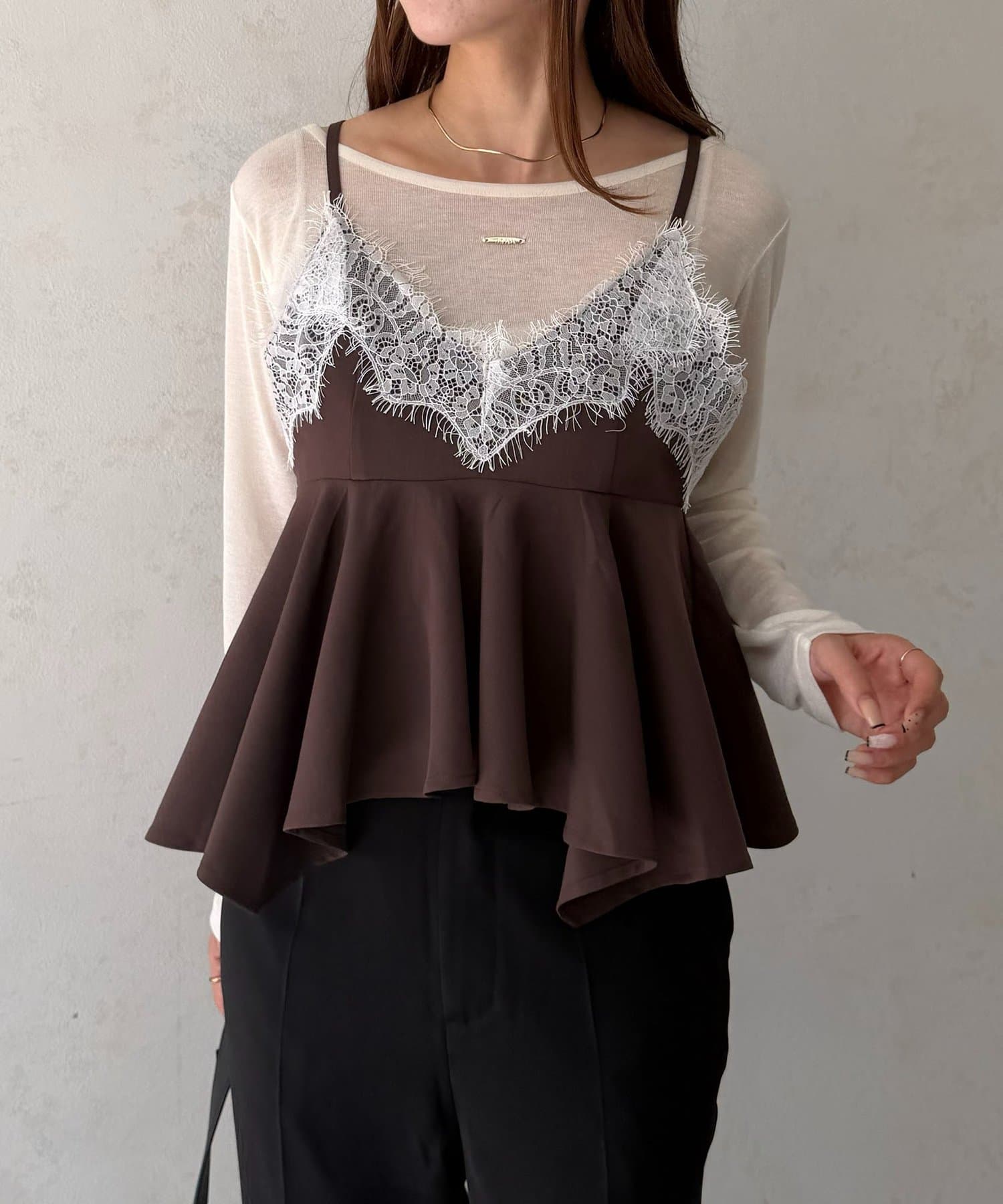 Thevon Lace-paneled frill bustier - Image 11