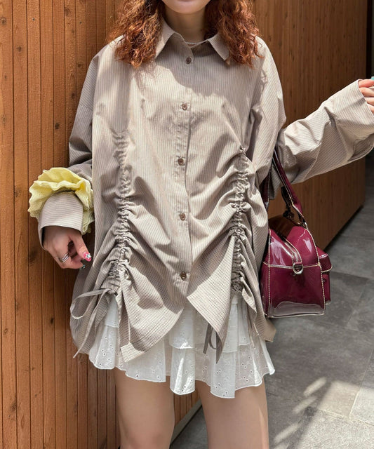 CIAOPANIC Shirred Big Shirt - Image 2