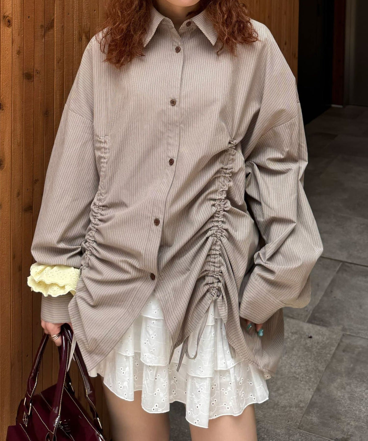 CIAOPANIC Shirred Big Shirt - Image 6