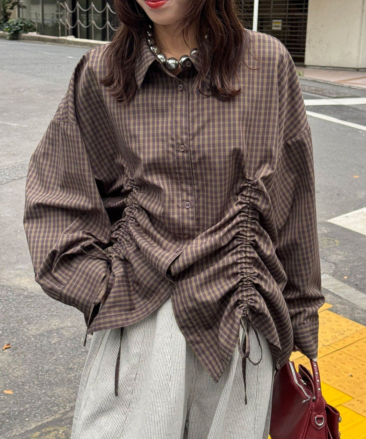 CIAOPANIC Shirred Big Shirt - Image 1