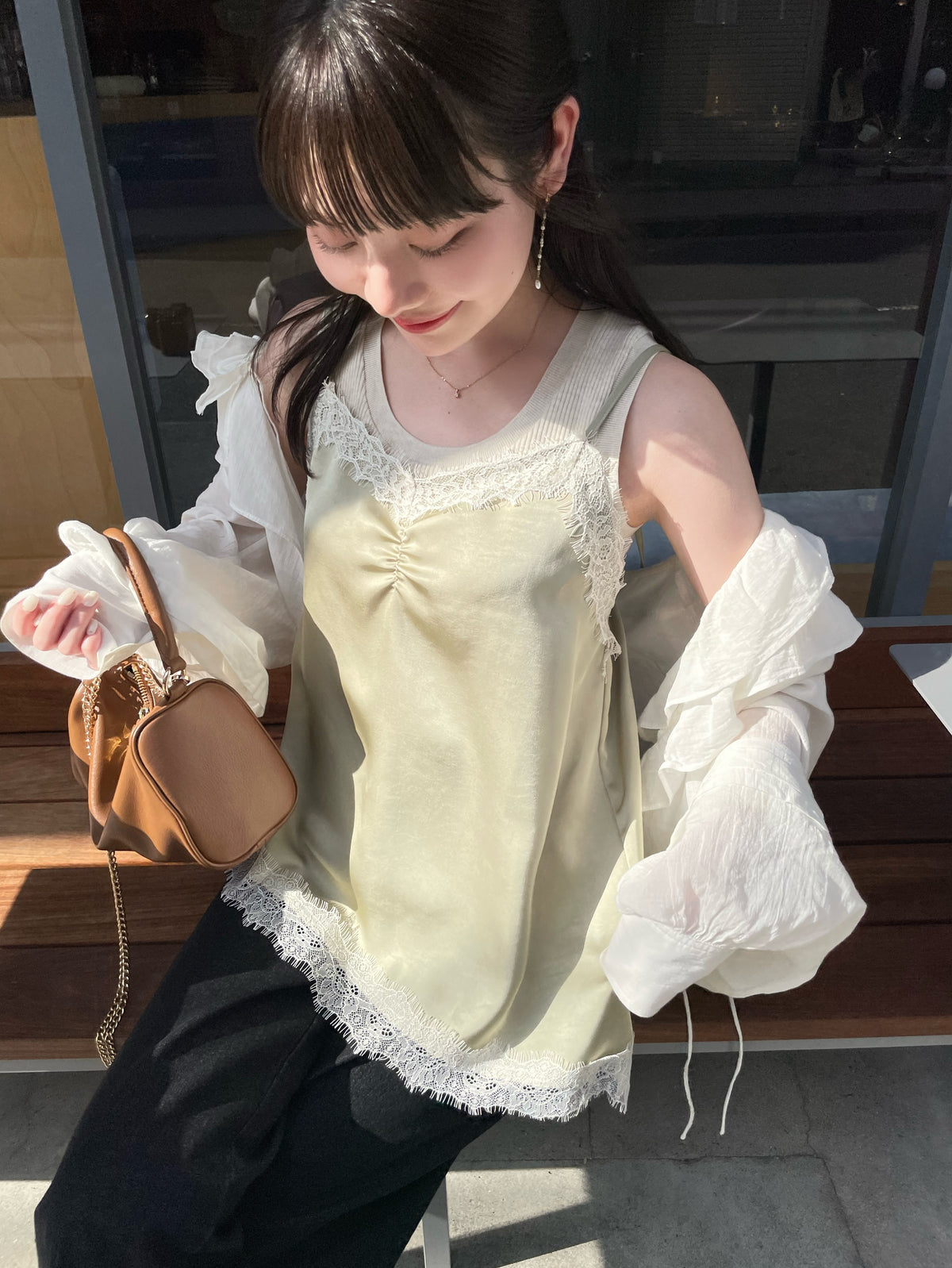 hinari Satin lace camisole