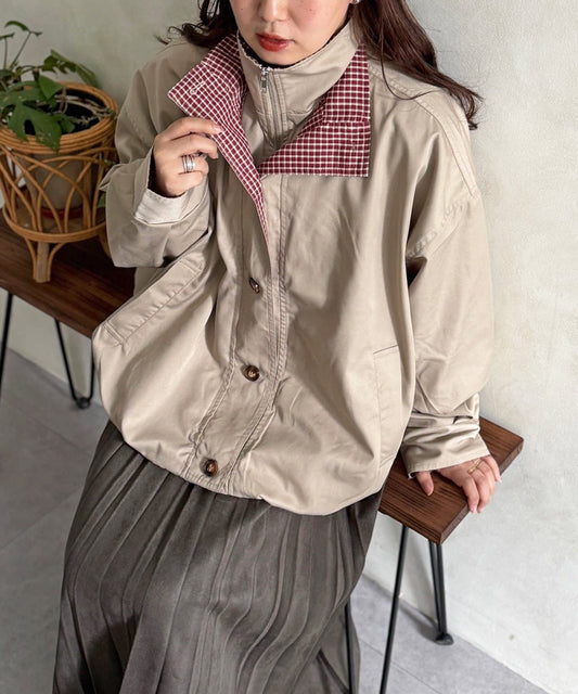 CPCM 格紋領口 balloon jacket - Image 1