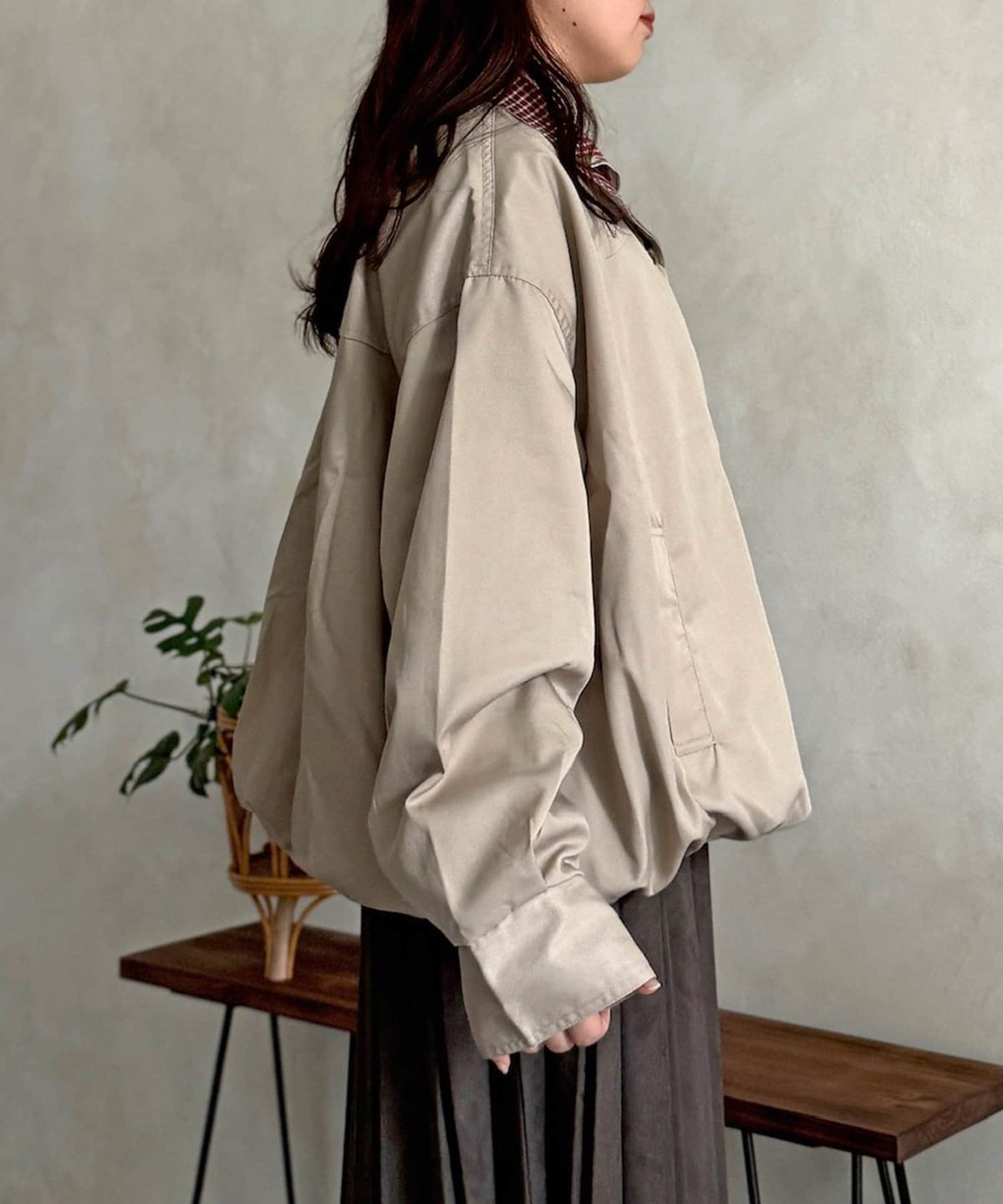 CPCM 格紋領口 balloon jacket - Image 4