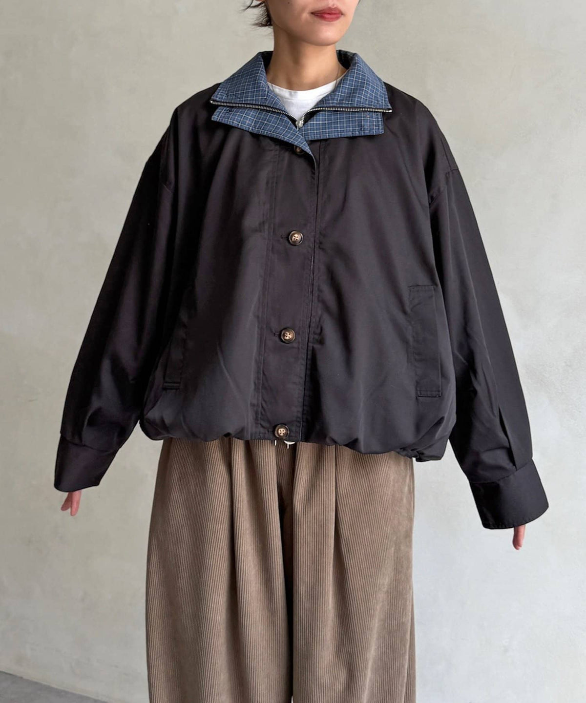 CPCM 格紋領口 balloon jacket - Image 6