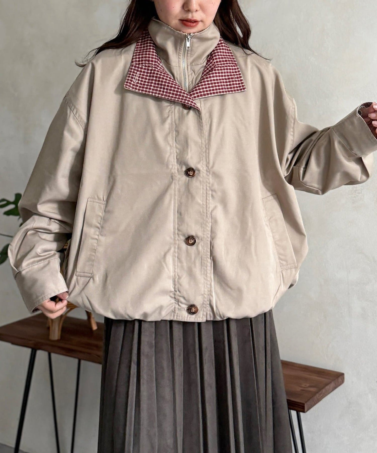 CPCM 格紋領口 balloon jacket - Image 10