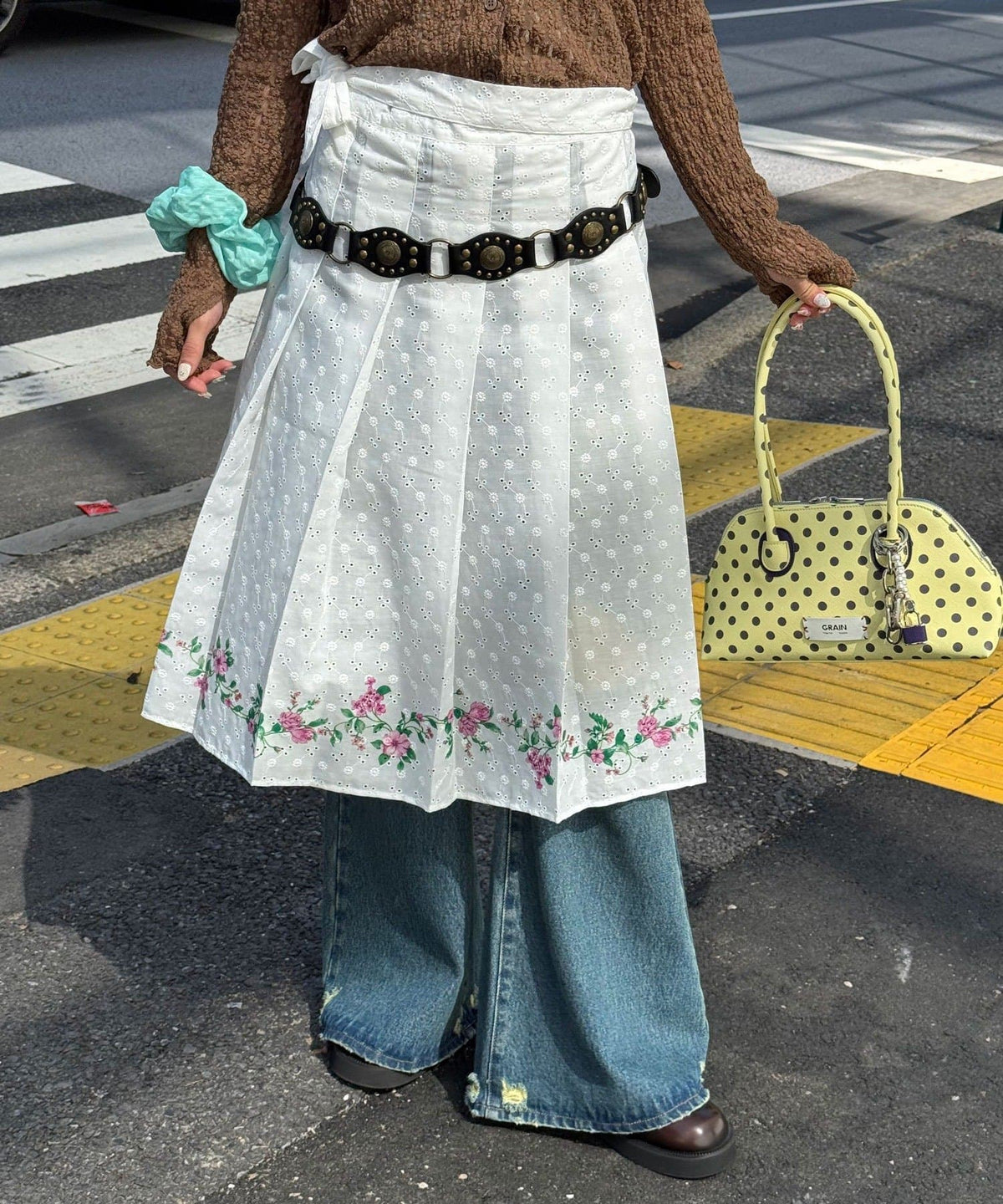 CIAOPANIC Pleated Floral Layered Midi Wrap Skirt - Image 4