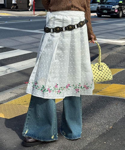 CIAOPANIC Pleated Floral Layered Midi Wrap Skirt - Image 5