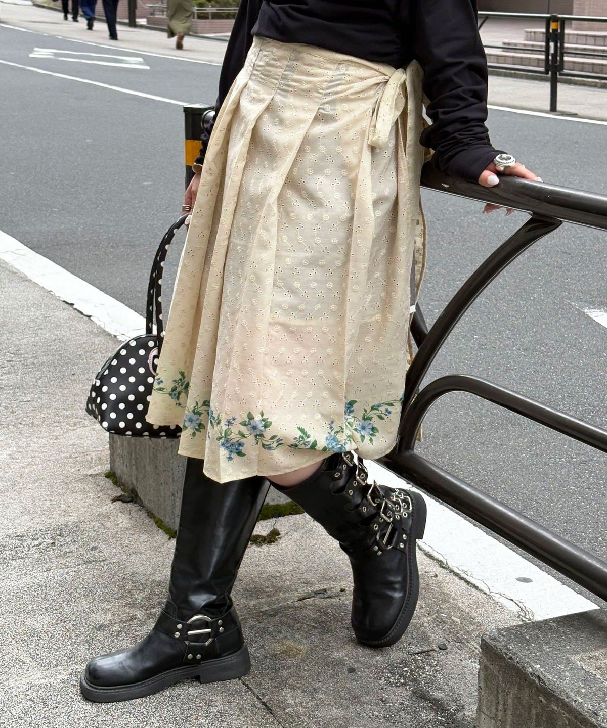 CIAOPANIC Pleated Floral Layered Midi Wrap Skirt - Image 2