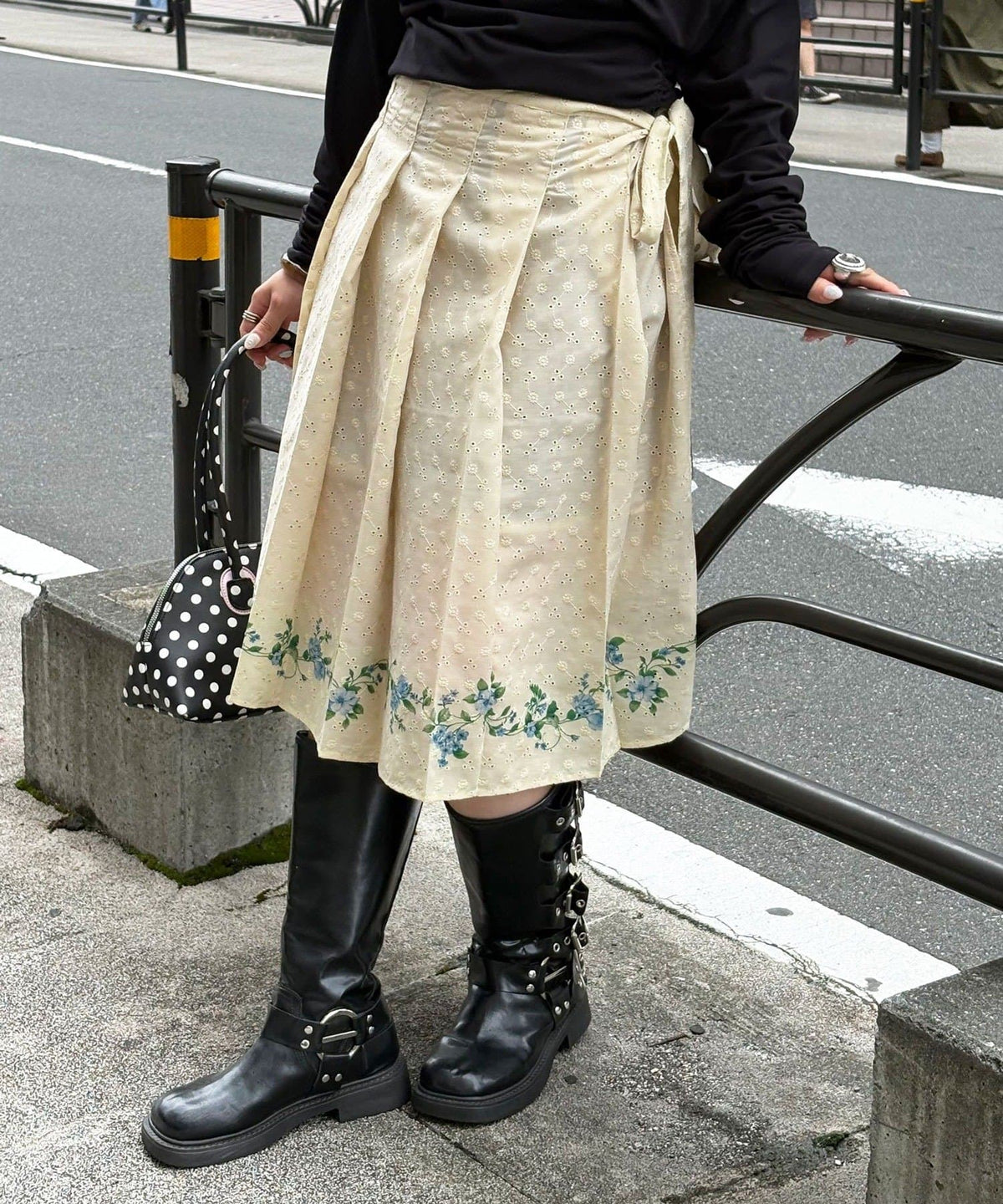 CIAOPANIC Pleated Floral Layered Midi Wrap Skirt - Image 11