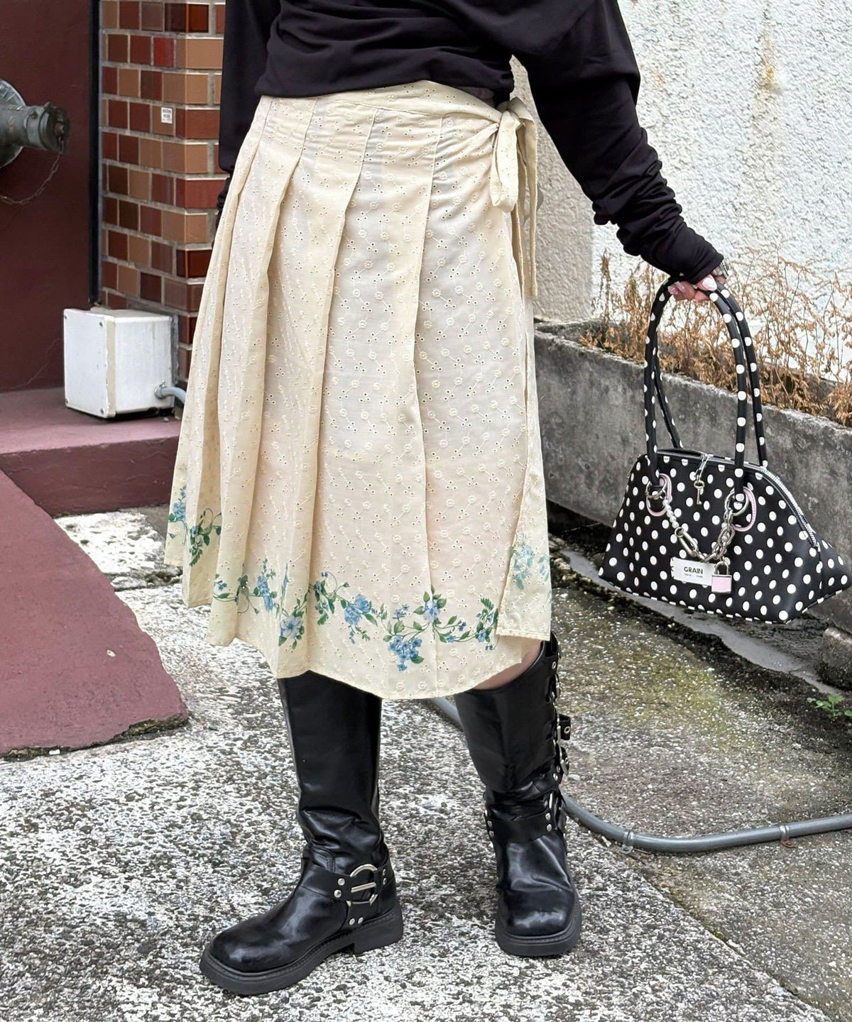 CIAOPANIC Pleated Floral Layered Midi Wrap Skirt - Image 14