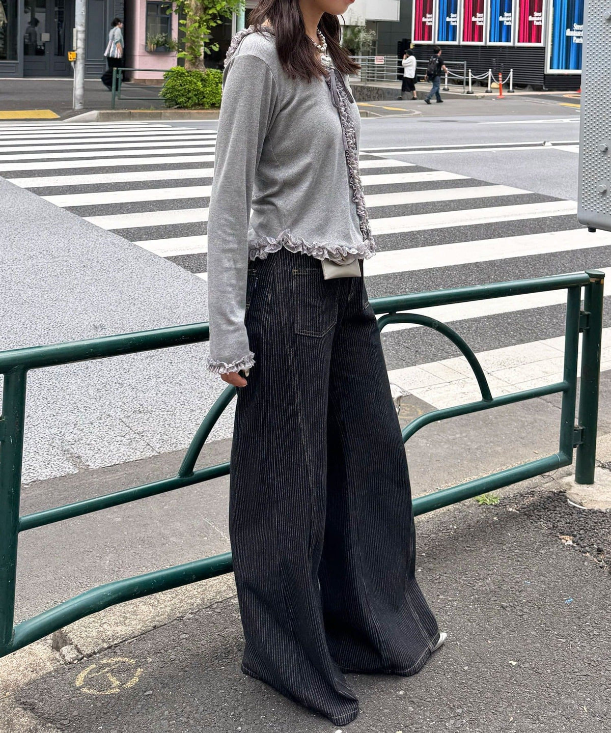 CIAOPANIC Frill Lace Trim Hooded Ribbed Top - Image 36