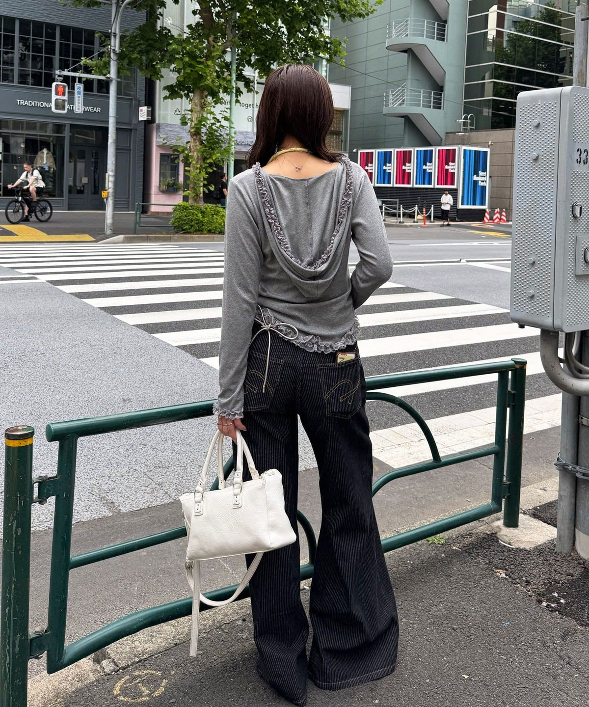 CIAOPANIC Frill Lace Trim Hooded Ribbed Top - Image 37