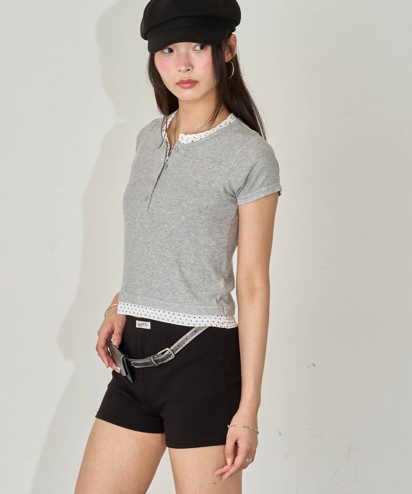 WHO'S WHO gallery 波點layer henley tee - Image 18