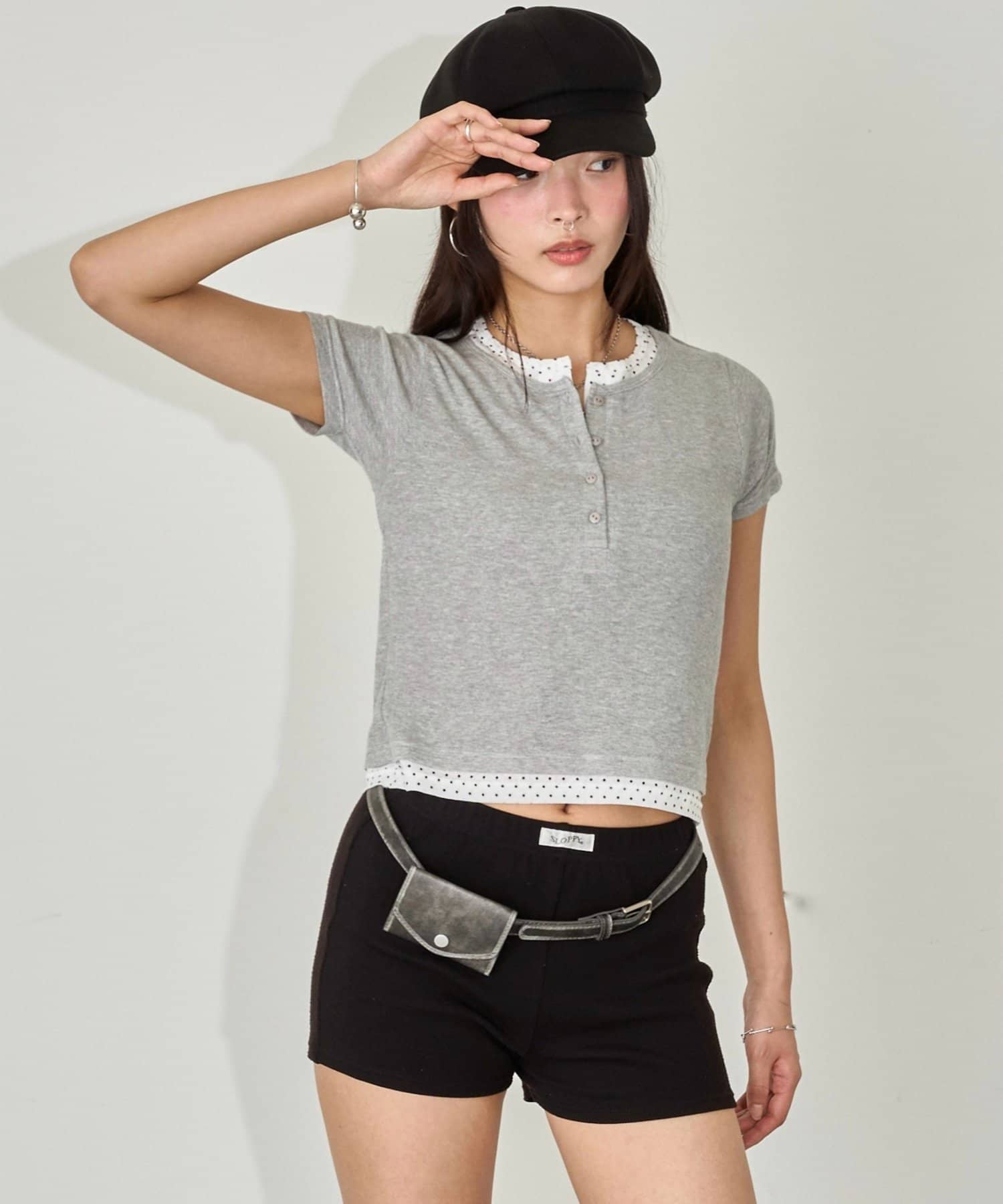 WHO'S WHO gallery 波點layer henley tee - Image 19