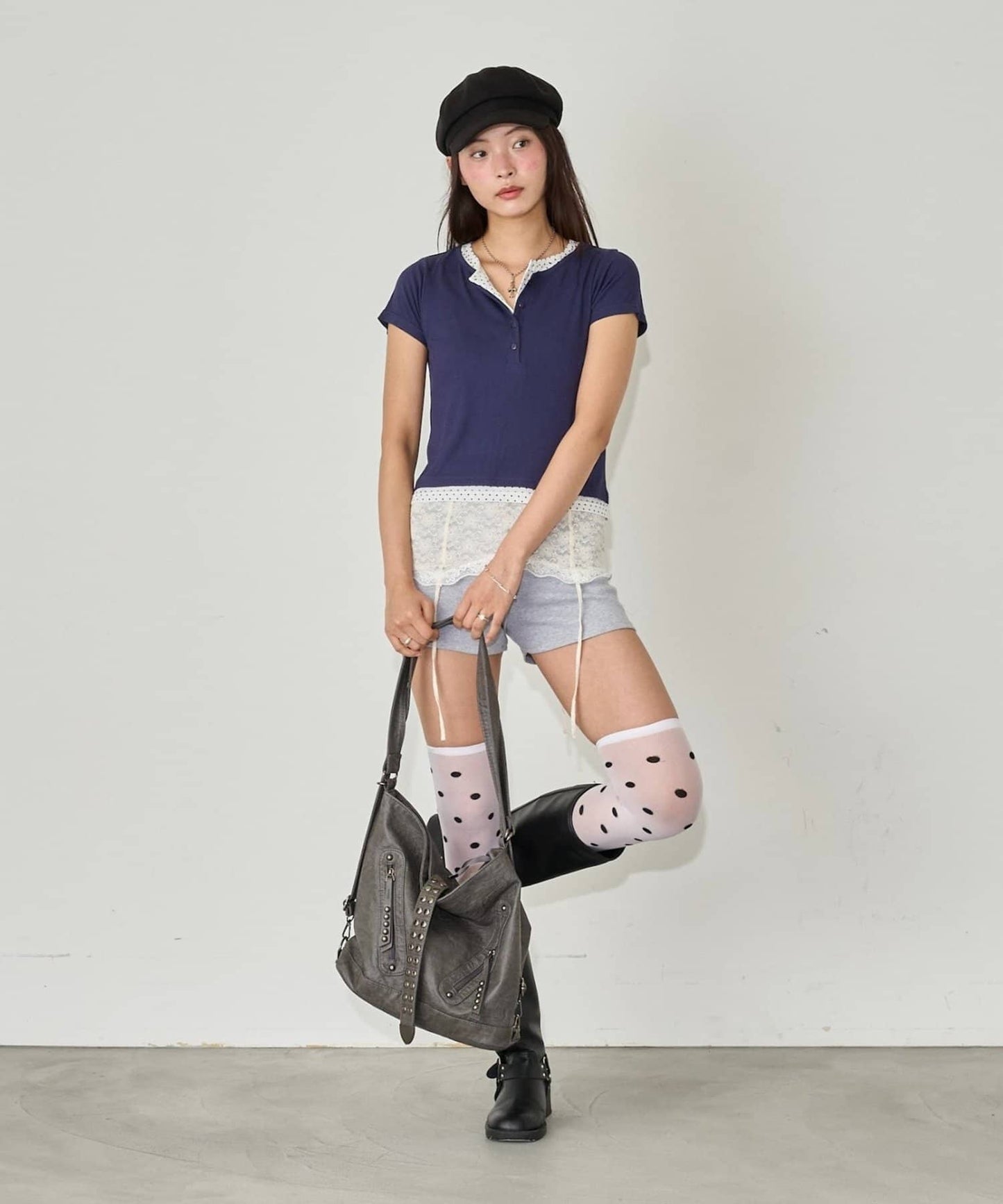WHO'S WHO gallery 波點layer henley tee - Image 29