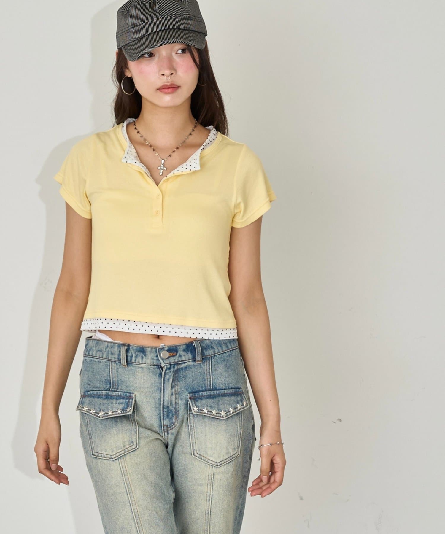 WHO'S WHO gallery 波點layer henley tee - Image 31