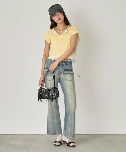 WHO'S WHO gallery 波點layer henley tee - Image 35