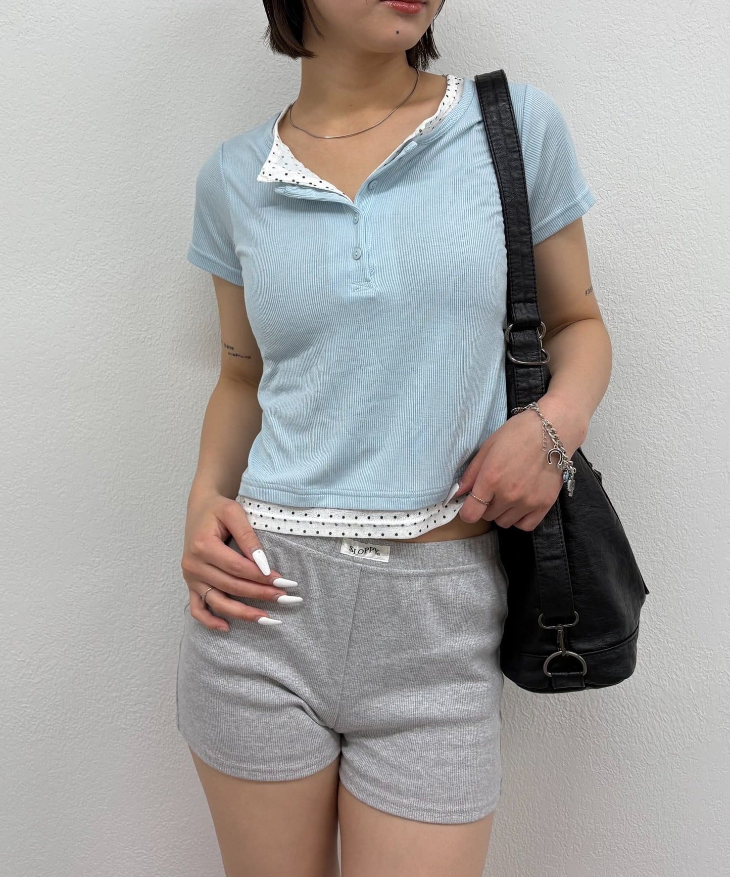 WHO'S WHO gallery 波點layer henley tee - Image 6