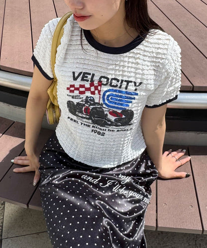 CIAOPANIC Motor Logo Frill Ringer Tee - Image 1