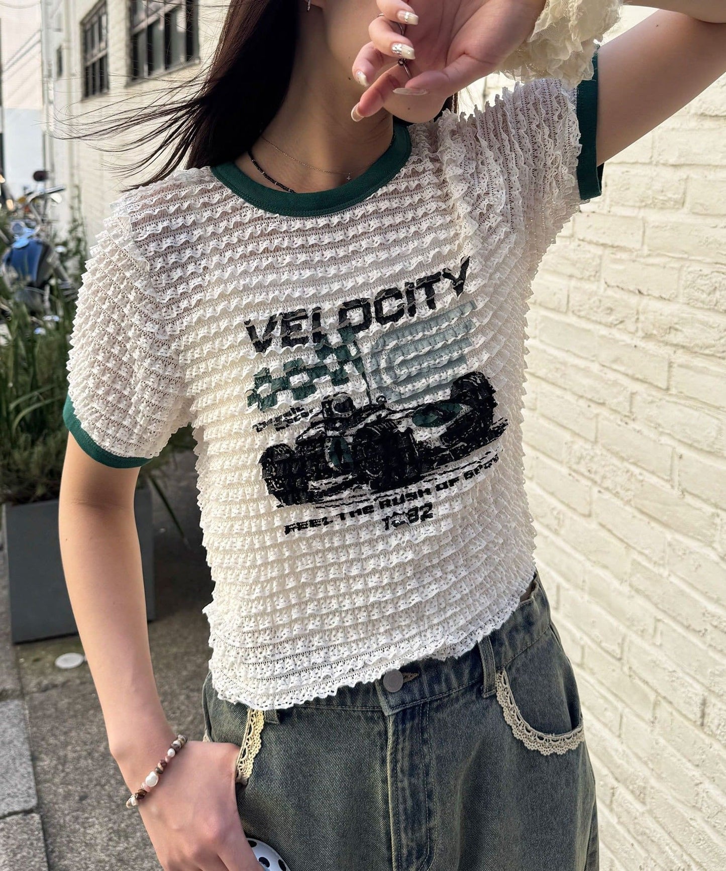 CIAOPANIC Motor Logo Frill Ringer Tee - Image 21