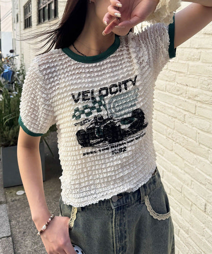 CIAOPANIC Motor Logo Frill Ringer Tee - Image 21