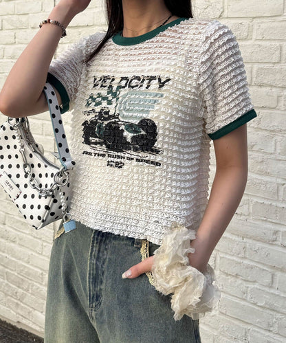CIAOPANIC Motor Logo Frill Ringer Tee - Image 24