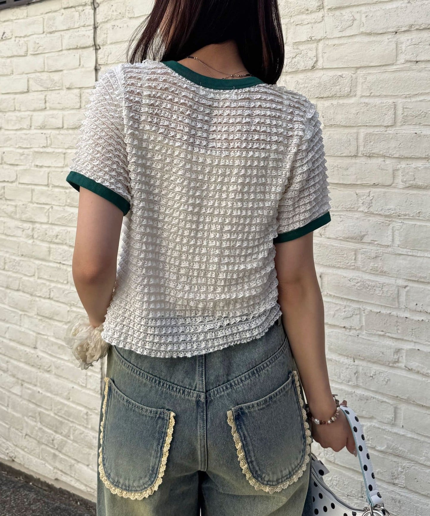 CIAOPANIC Motor Logo Frill Ringer Tee - Image 25