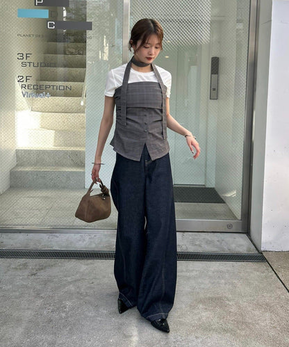 mystic 格紋bustier with choker - Image 14
