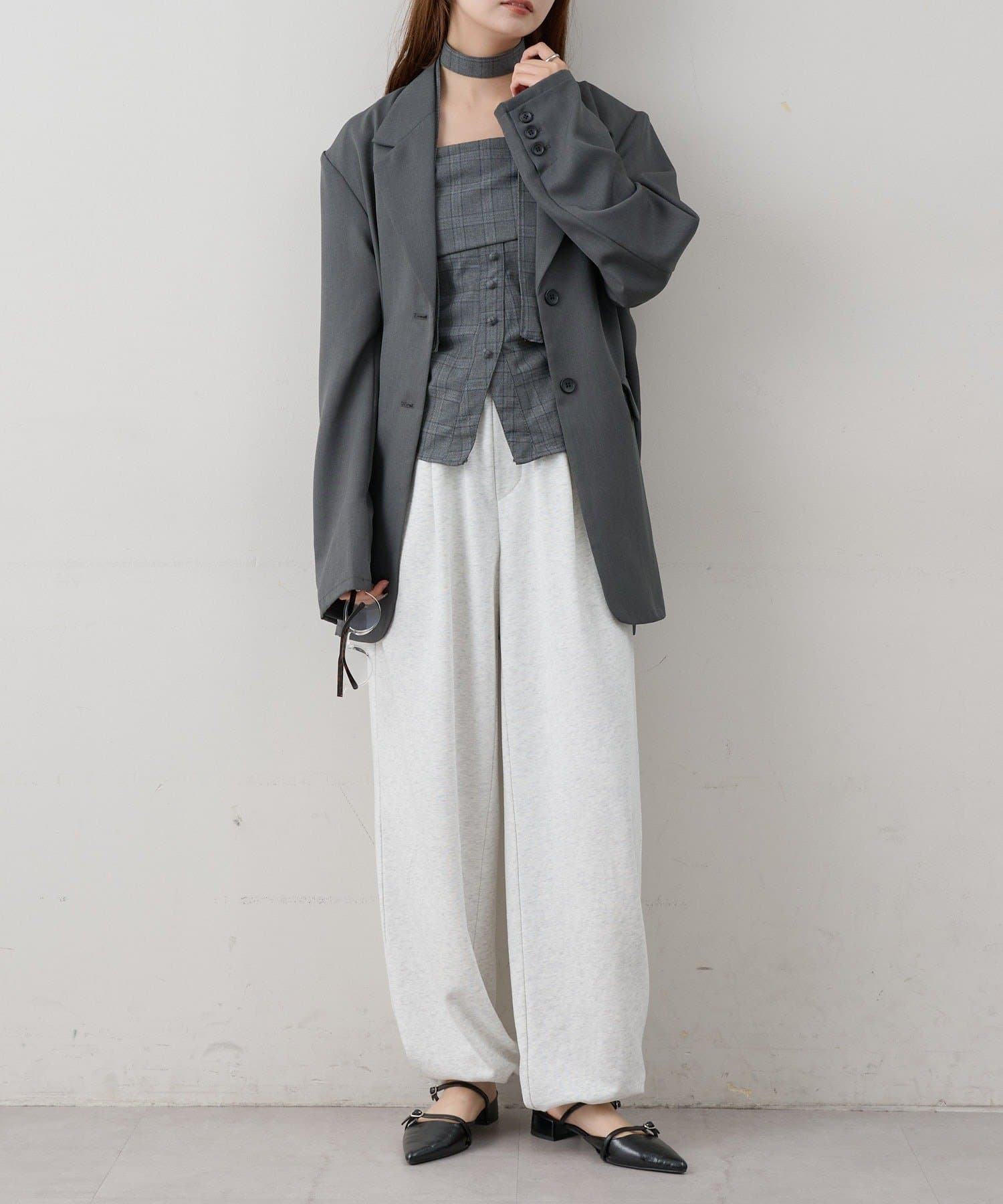 mystic 格紋bustier with choker - Image 30