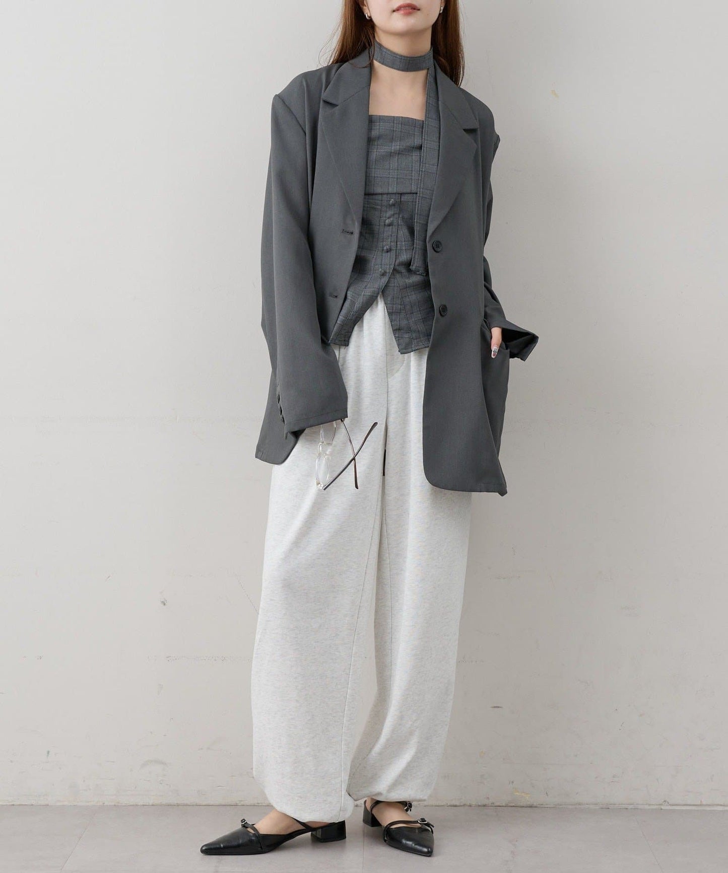 mystic 格紋bustier with choker - Image 31