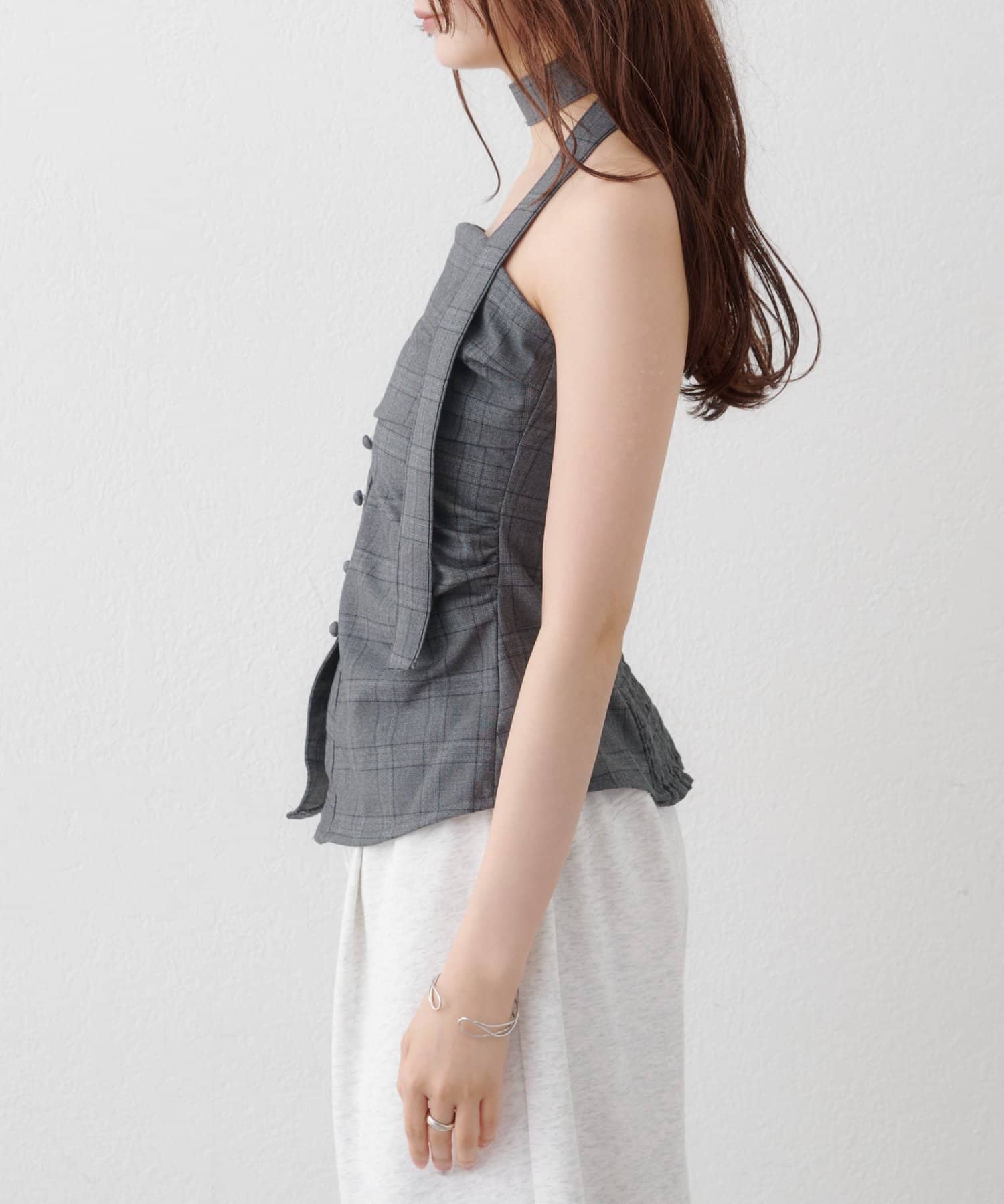 mystic 格紋bustier with choker - Image 38