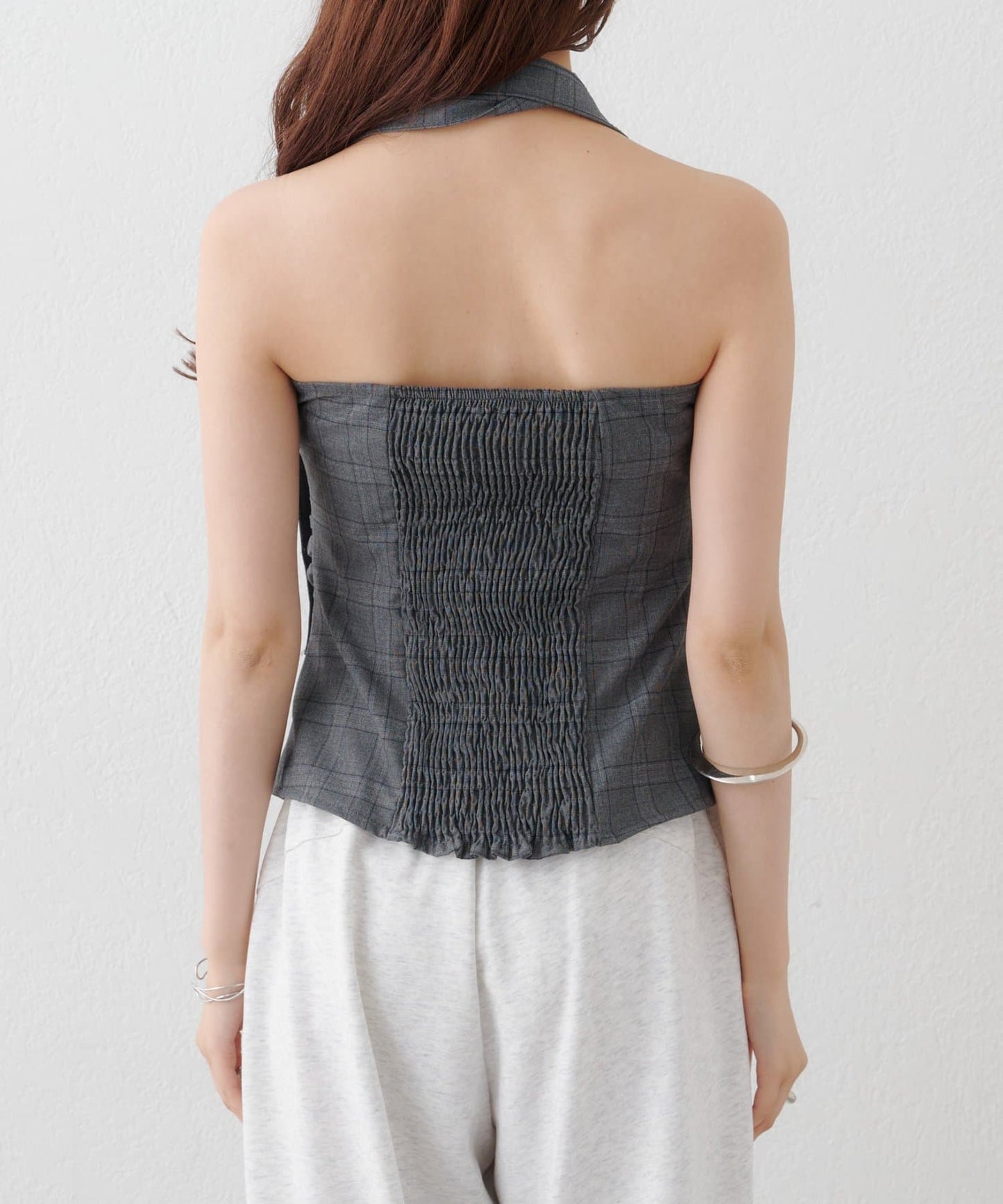 mystic 格紋bustier with choker - Image 39