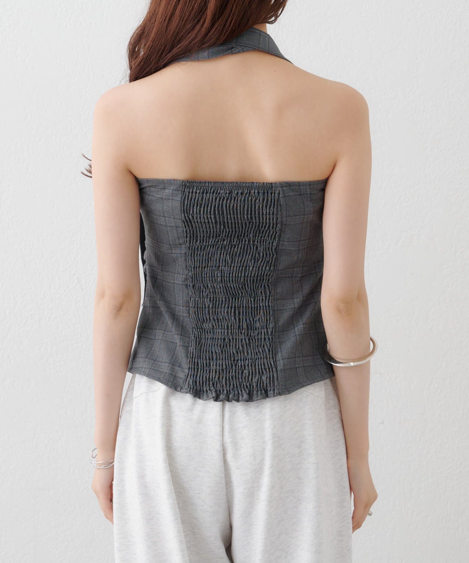 mystic 格紋bustier with choker - Image 39