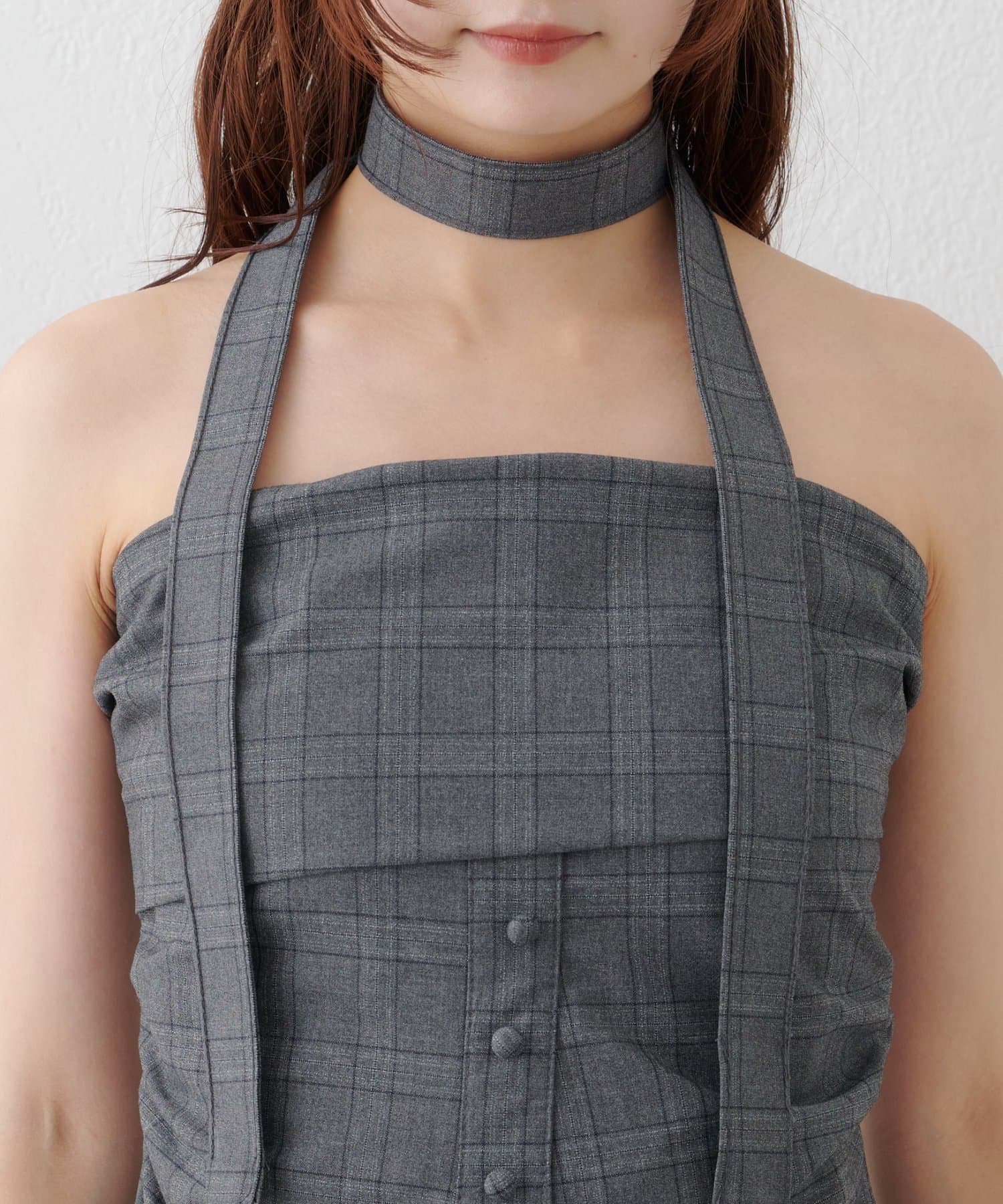 mystic 格紋bustier with choker - Image 40