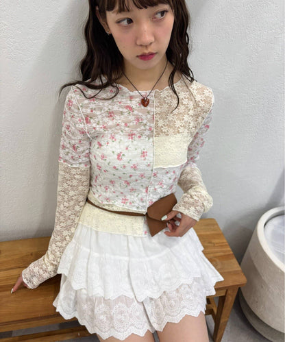 w closet floral lace tee - Image 1