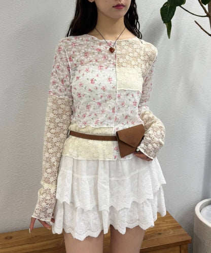 w closet floral lace tee - Image 17