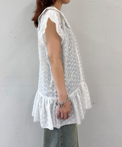 CIAOPANIC 大荷葉邊Cotton Lace Blouse - Image 12