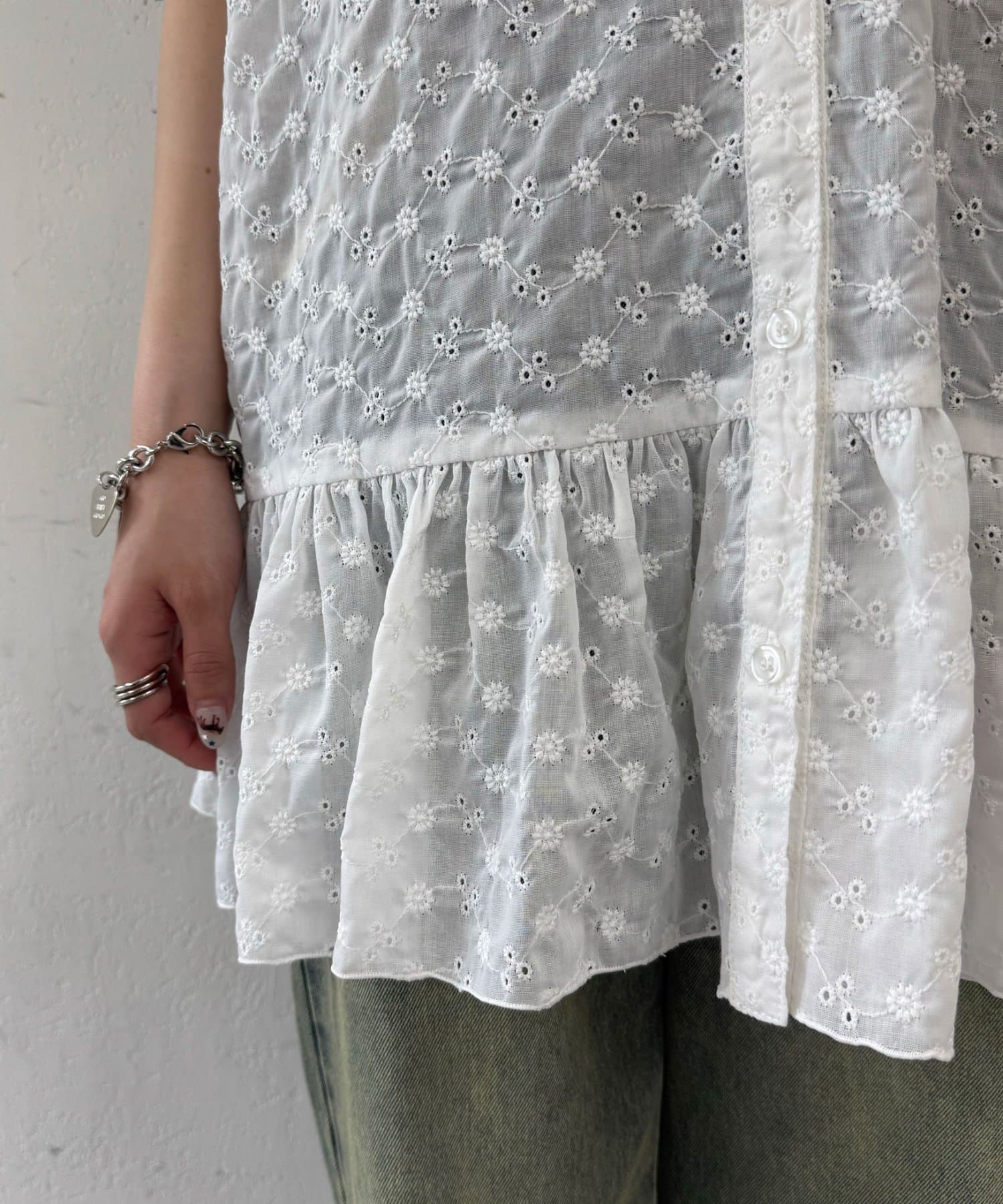 CIAOPANIC 大荷葉邊Cotton Lace Blouse - Image 14