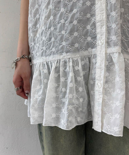 CIAOPANIC 大荷葉邊Cotton Lace Blouse - Image 14