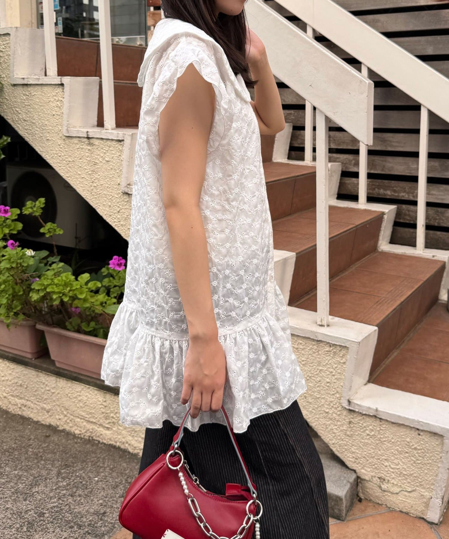 CIAOPANIC 大荷葉邊Cotton Lace Blouse - Image 6