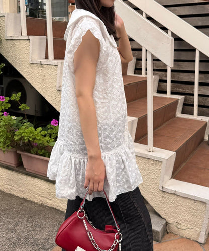 CIAOPANIC 大荷葉邊Cotton Lace Blouse - Image 6