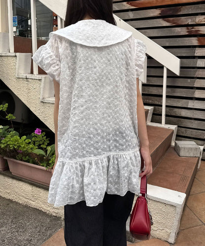 CIAOPANIC 大荷葉邊Cotton Lace Blouse - Image 7