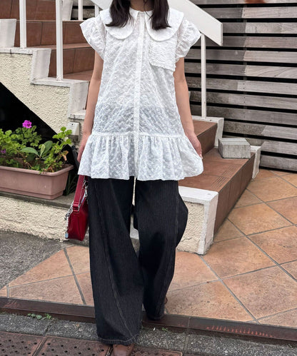 CIAOPANIC 大荷葉邊Cotton Lace Blouse - Image 8
