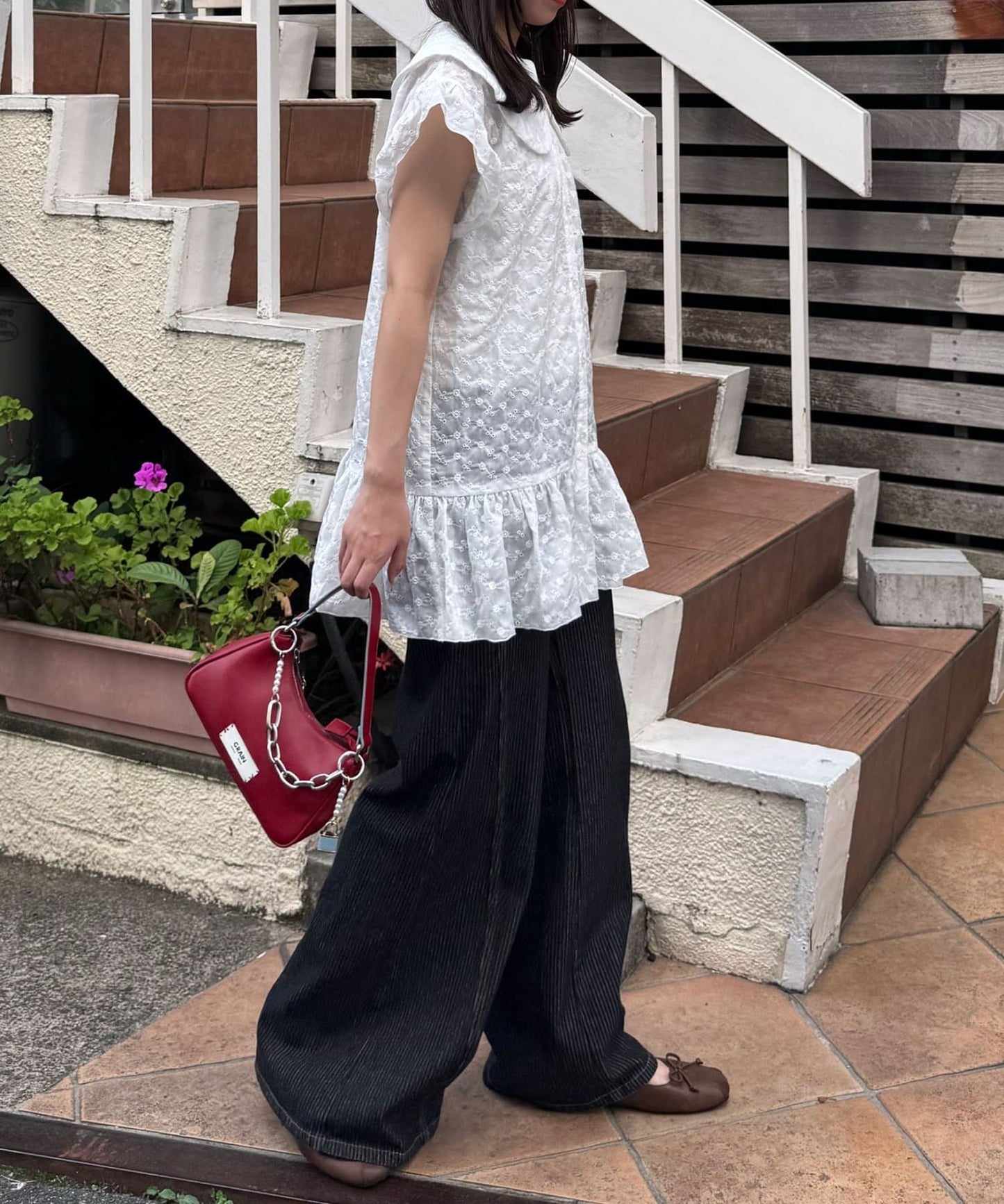 CIAOPANIC 大荷葉邊Cotton Lace Blouse - Image 9