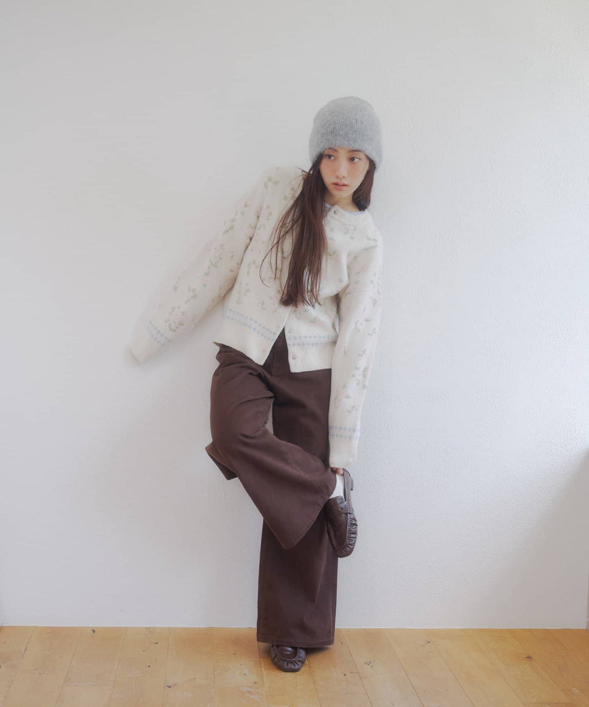 umm. By Discoat Floral cardigan with scarf - Image 7