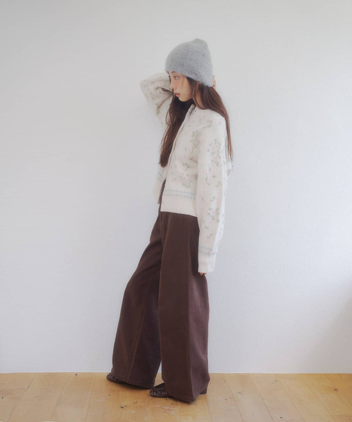 umm. By Discoat Floral cardigan with scarf - Image 8
