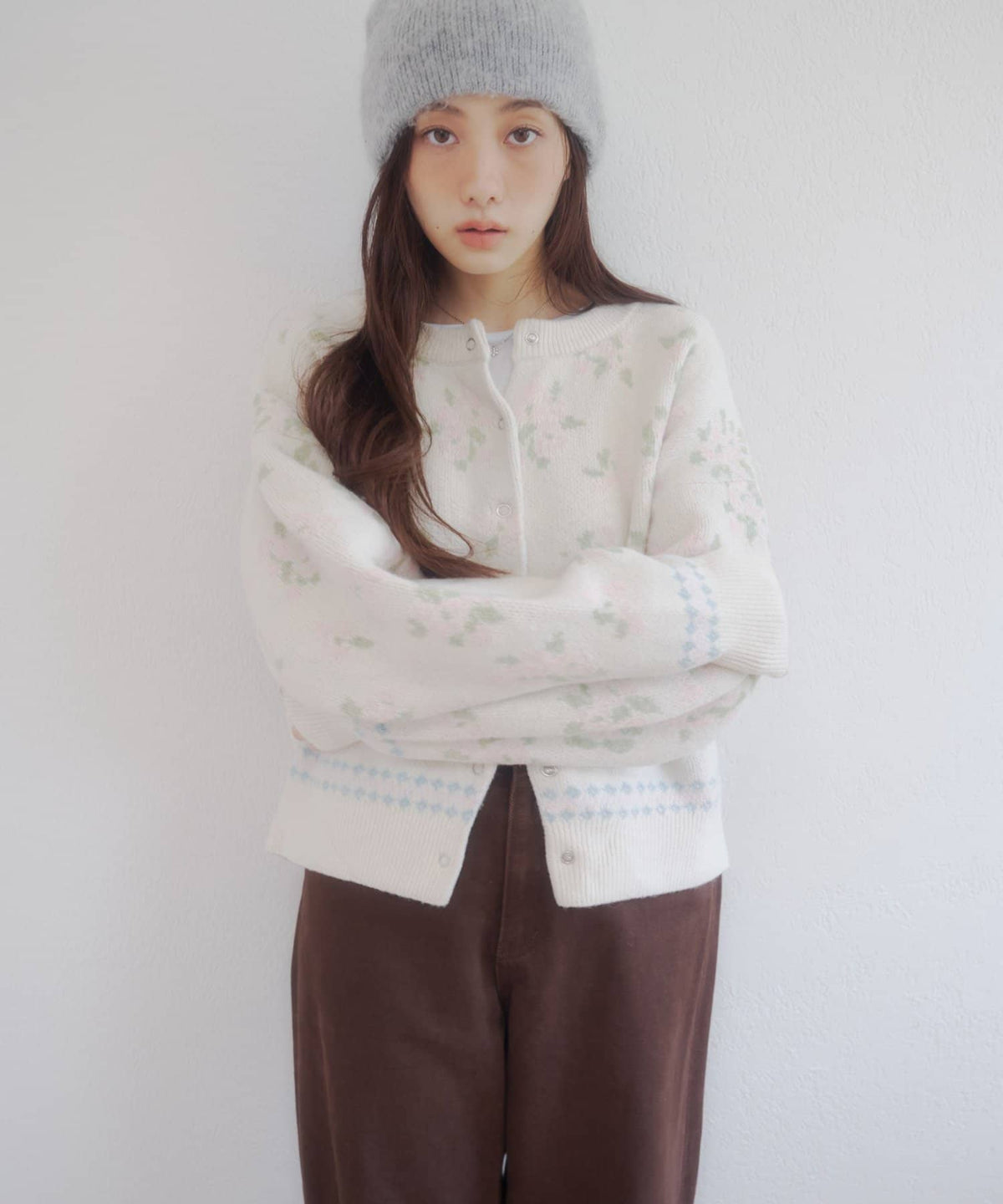 umm. By Discoat Floral cardigan with scarf - Image 9