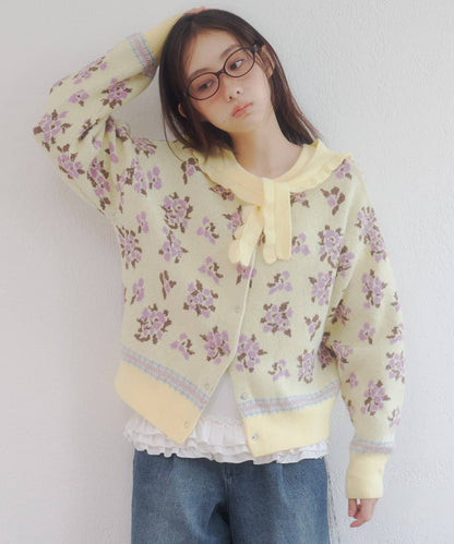 umm. By Discoat Floral cardigan with scarf - Image 11